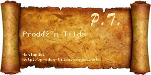 Prodán Tilda névjegykártya